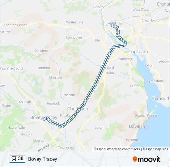 38 bus Line Map