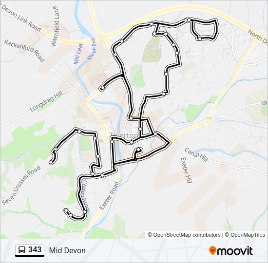 343 Bus Line Map