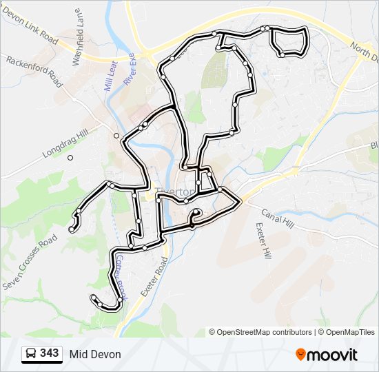 343 Bus Line Map