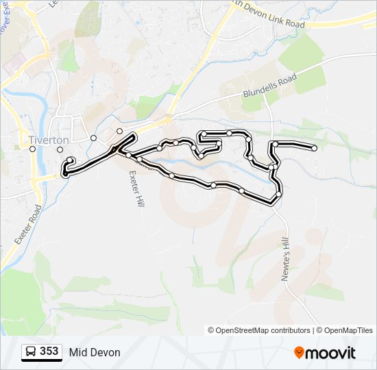 353 Bus Line Map