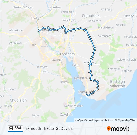 58A bus Line Map