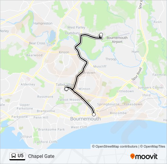 U5 Bus Line Map