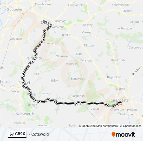 c59x Route Schedules, Stops & Maps Cirencester (Updated)