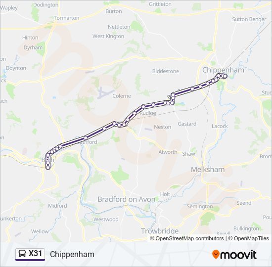 x31 Route Schedules, Stops & Maps Chippenham (Updated)