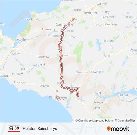 38 Bus Line Map