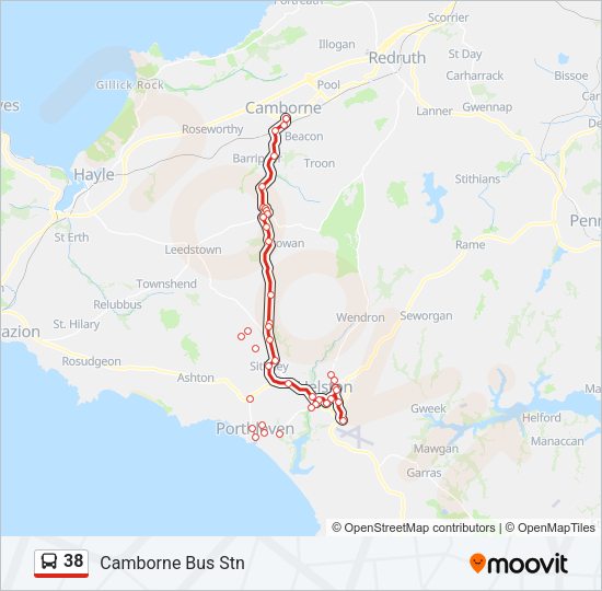 38 Bus Line Map