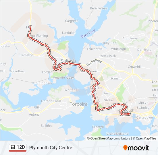 12D Bus Line Map
