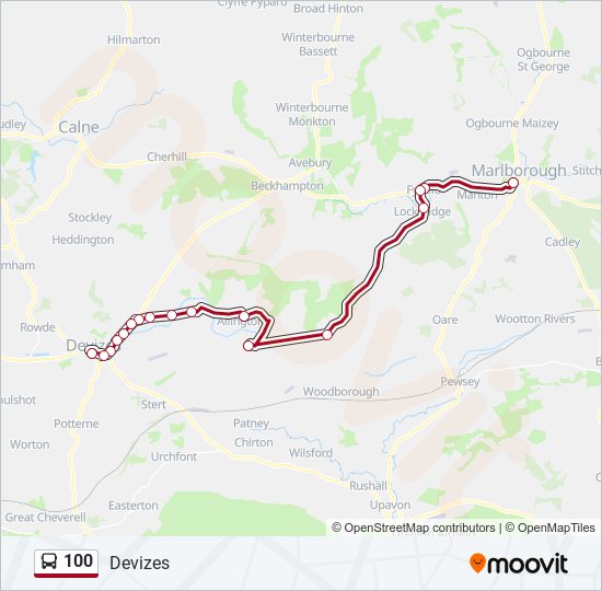 100 Route: Schedules, Stops & Maps - Devizes (Updated)