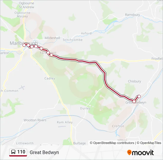 110 Route: Schedules, Stops & Maps - Great Bedwyn (Updated)