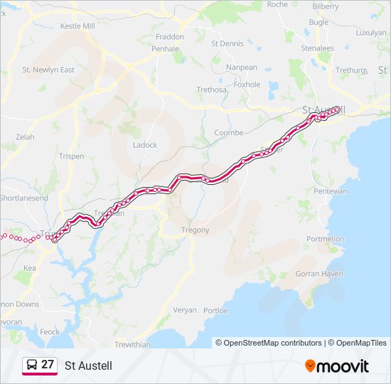 27 Bus Timetable: Truro : Journey planner – CCLPID