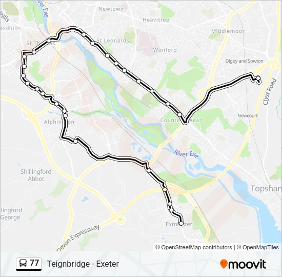 77 Bus Line Map