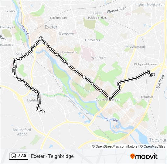 77A Bus Line Map