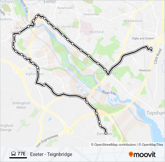 77E Bus Line Map