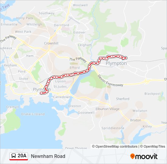 20A Bus Line Map