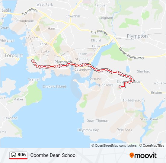 806 Bus Line Map