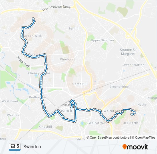5 Bus Line Map