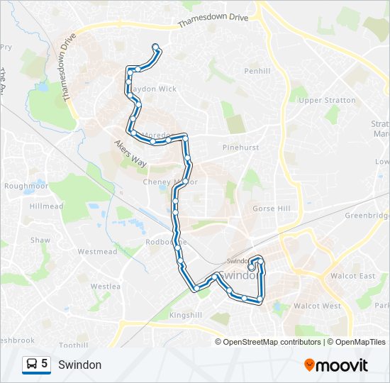 5 Bus Line Map