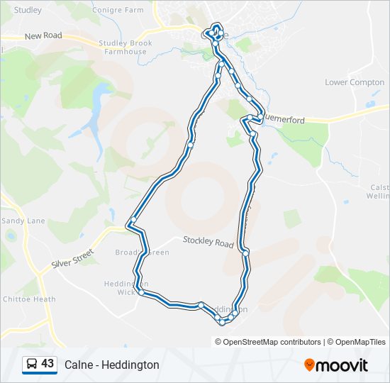 43 Bus Line Map