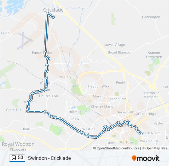 53 bus Line Map