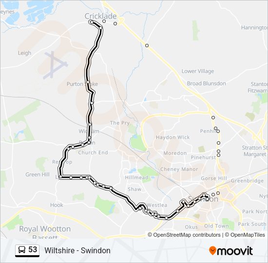 53 Bus Line Map