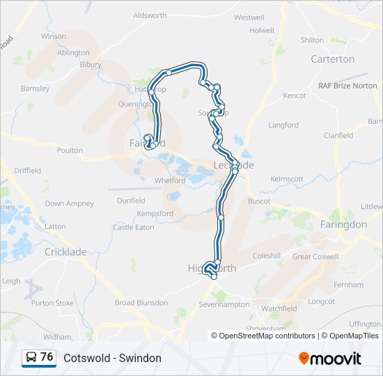 76 Bus Line Map