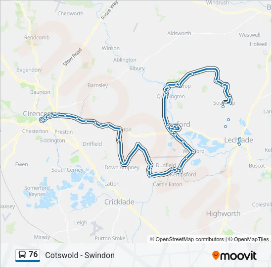 76 Bus Line Map