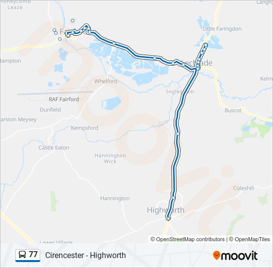 77 Route: Schedules, Stops & Maps - Highworth (Updated)