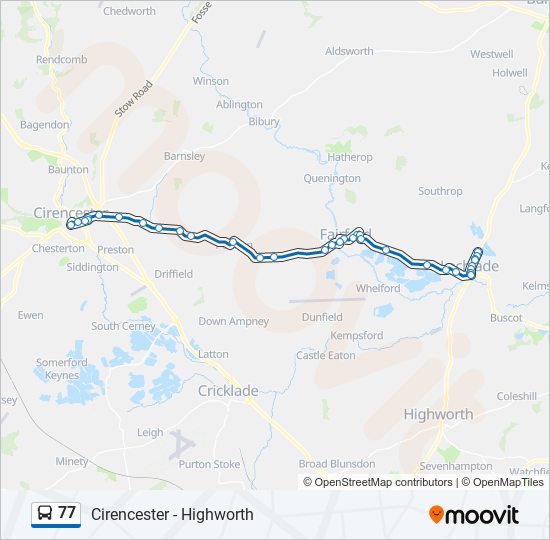 77 Route Schedules Stops Maps Lechlade Updated