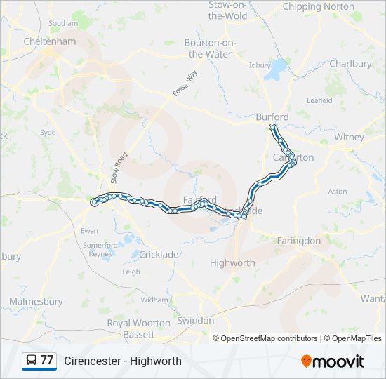 77 Route: Schedules, Stops & Maps - Burford (Updated)