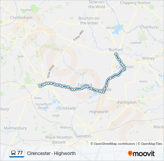 77 bus Line Map