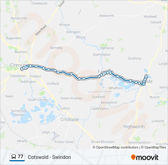 77 Bus Line Map
