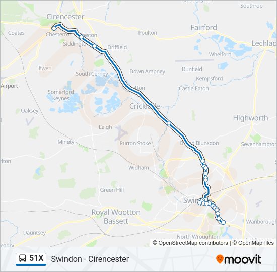 51X bus Line Map