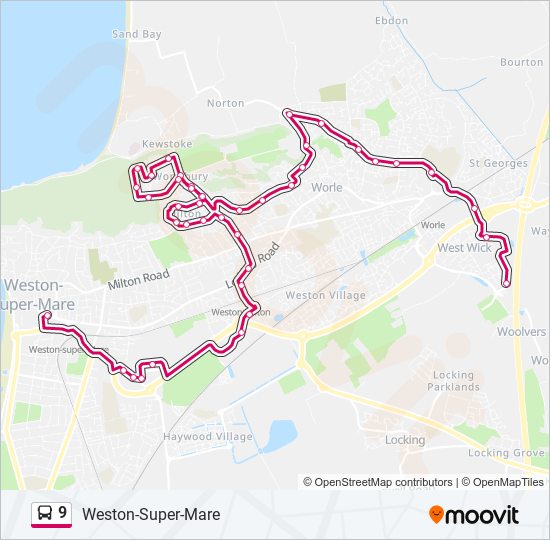 9 Route: Schedules, Stops & Maps - Weston-Super-Mare (Updated)