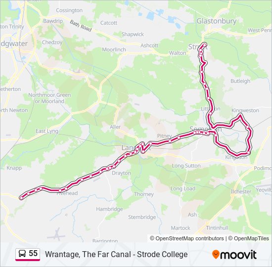 55 Bus Line Map