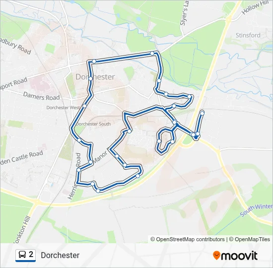 2 Route: Schedules, Stops & Maps - Dorchester (Updated)