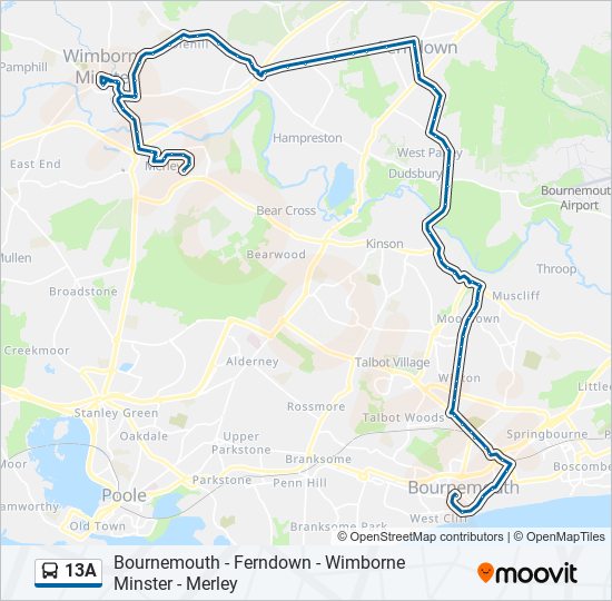 13A bus Line Map