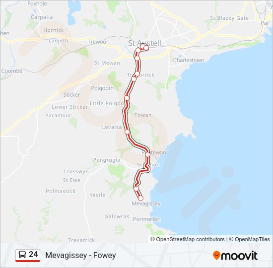 24 Bus Line Map