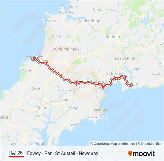 25 Bus Line Map