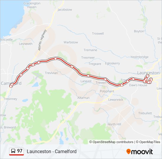 97 bus Line Map