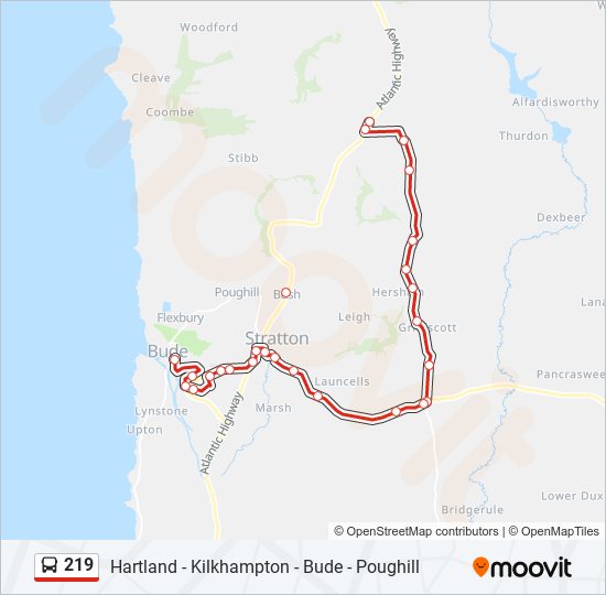 219 Bus Line Map
