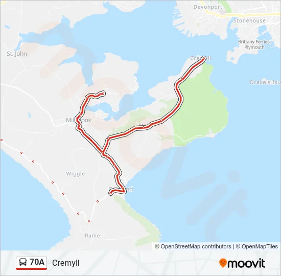 70A Bus Line Map