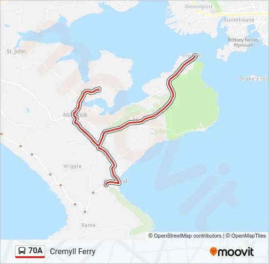 70A Bus Line Map