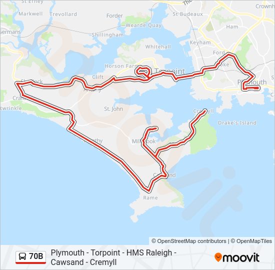 70B bus Line Map