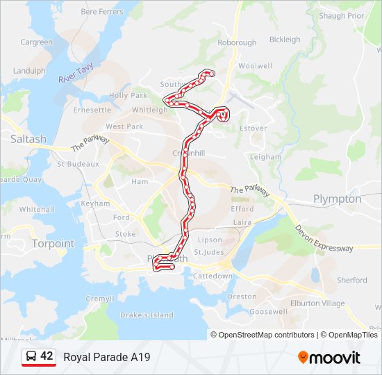 42 Bus Line Map
