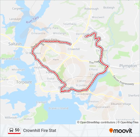 50 Bus Line Map