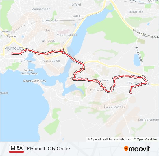 5A bus Line Map