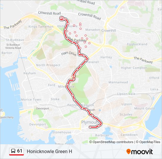 61 Bus Line Map