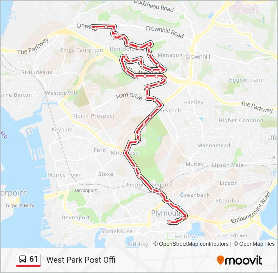 61 Route: Schedules, Stops & Maps - West Park Post Offi (Updated)