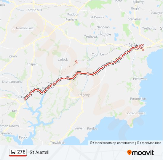 27E bus Line Map