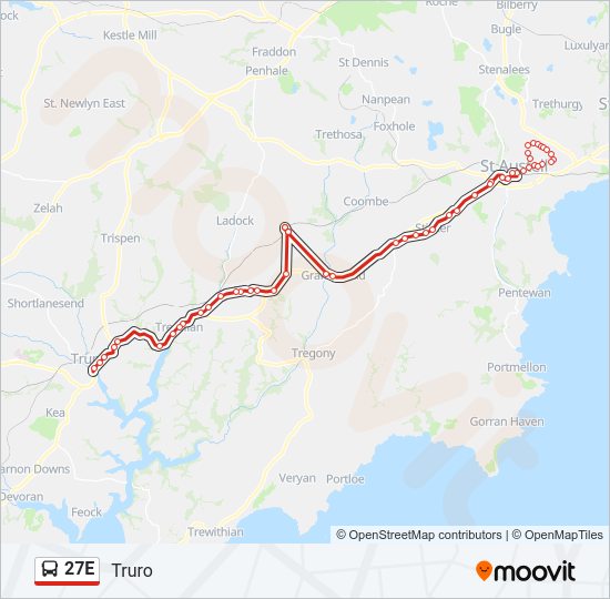 27E bus Line Map